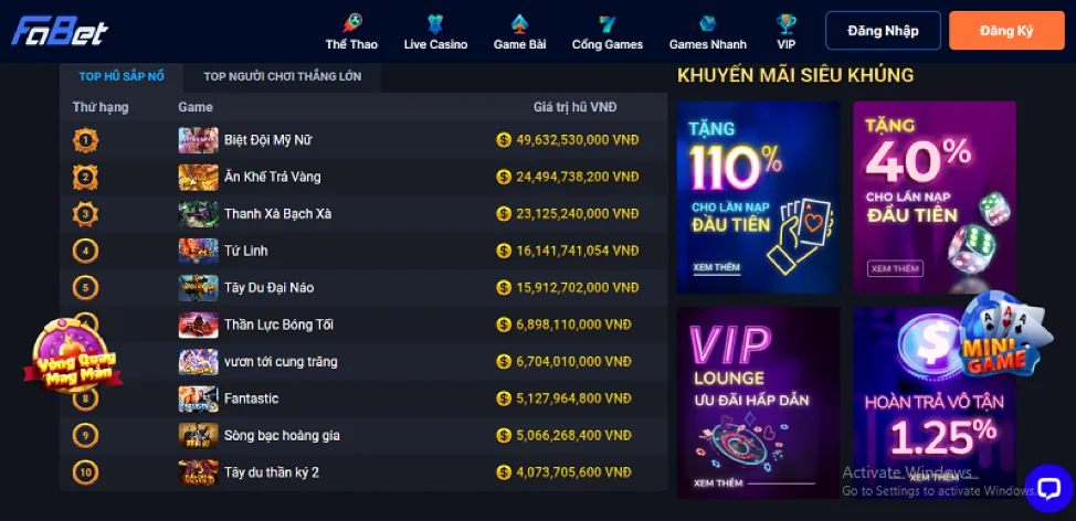 Trò chơi Nổ Hũ trên ứng dụng 98bet